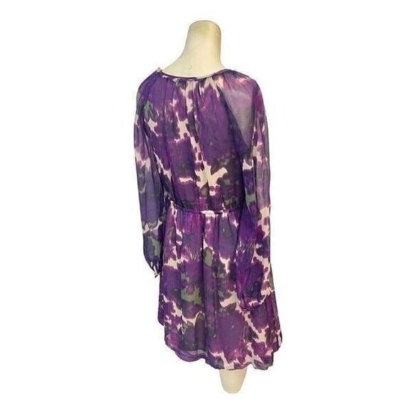 J Crew Purple Watercolor Silk Dress size 0 - Picture 3 of 7